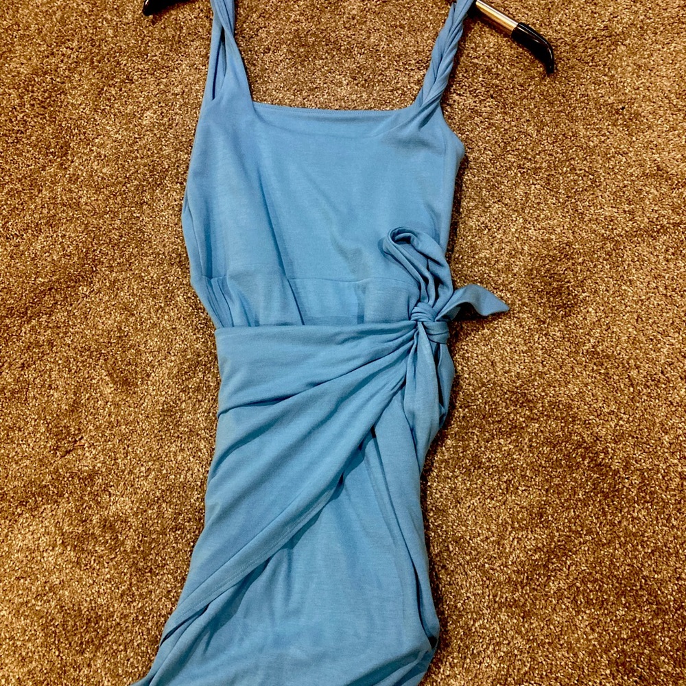 Aritzia Blue Mini wrap dress